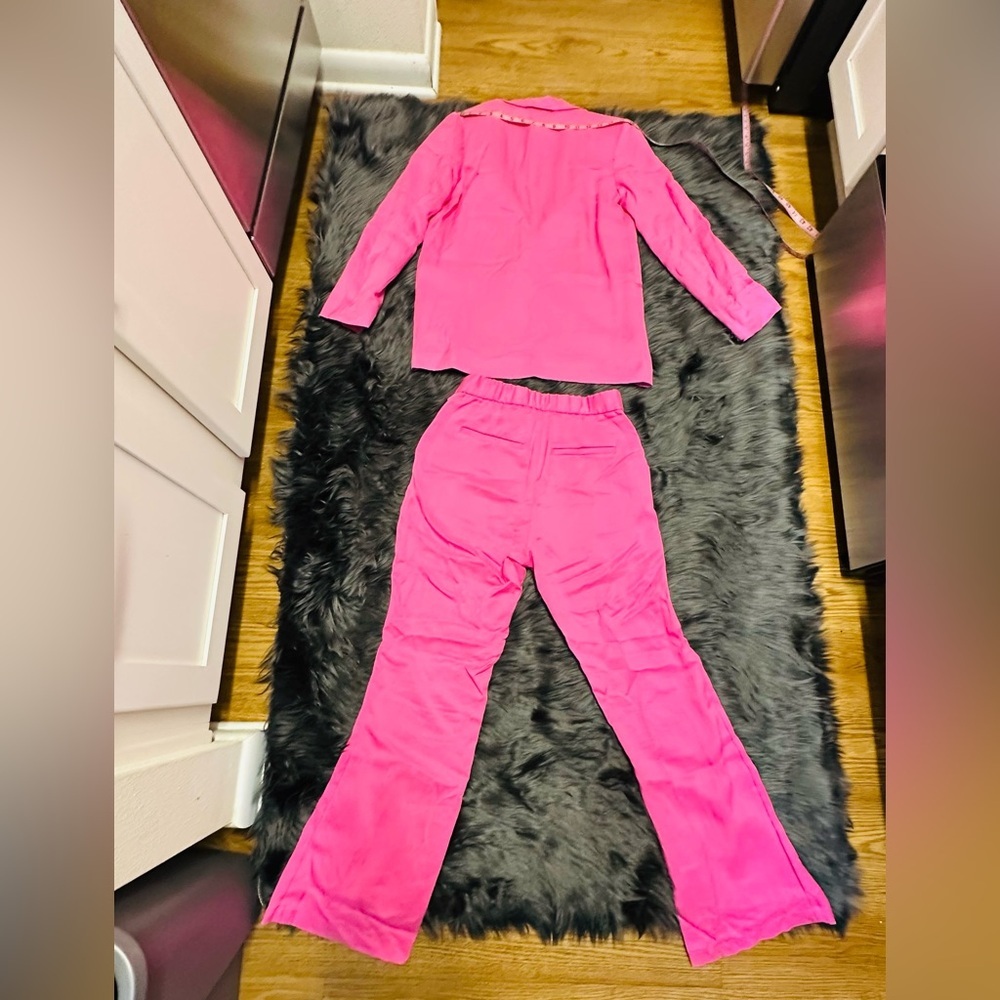 H&M Hot Pink Suit Set | Blazer Size S & Pants Size 8 | Barbiecore | NWT - Picture 12 of 16